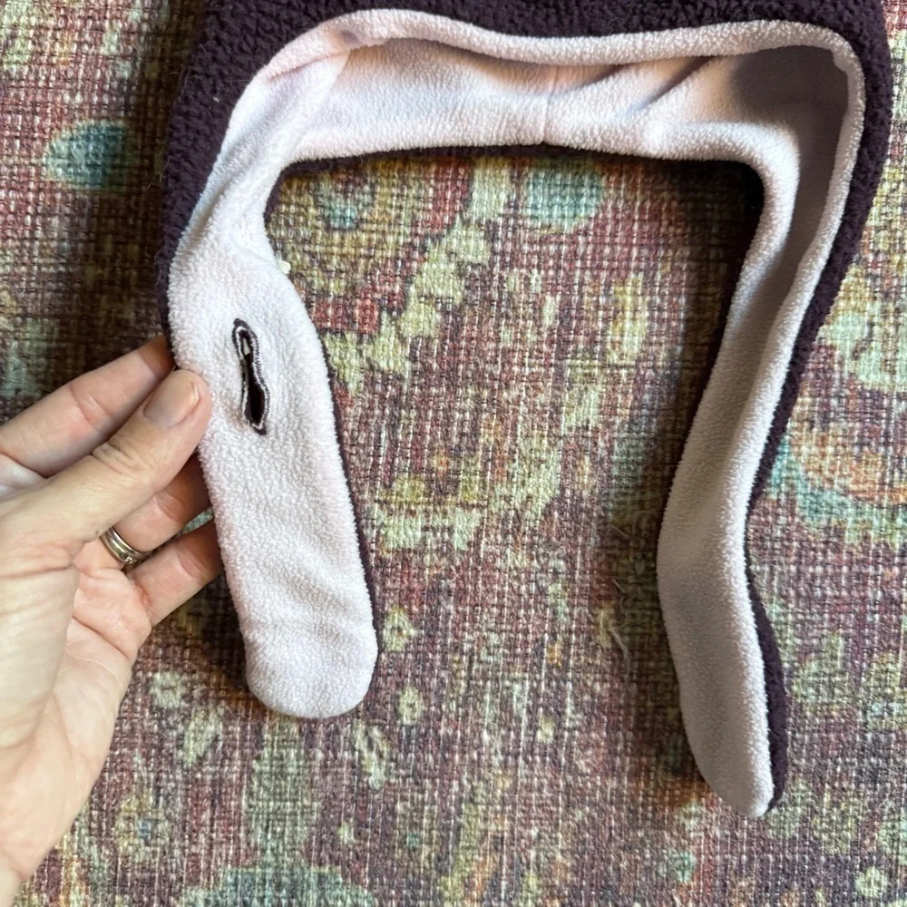 Columbia Baby OS Tiny Animal Purple Sherpa Fleece Earflap Hat with Ears